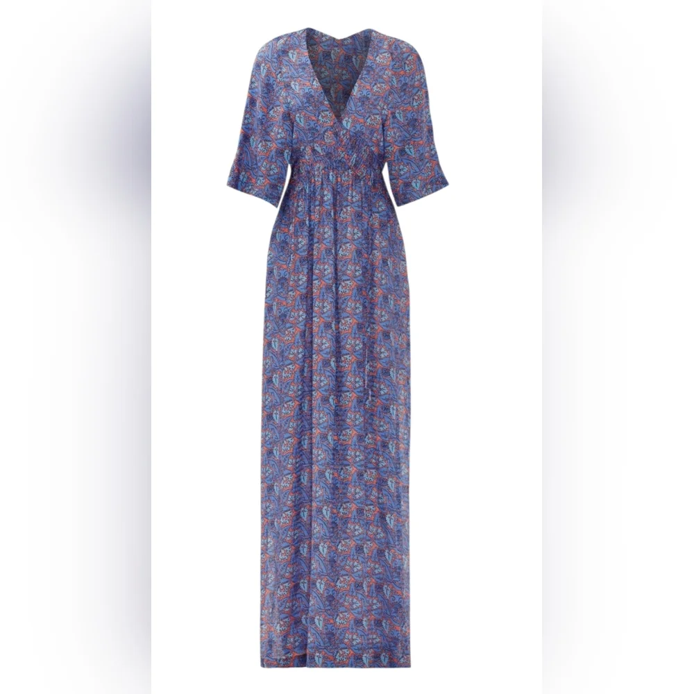 Tory Burch Blue and Red Maxi Dress